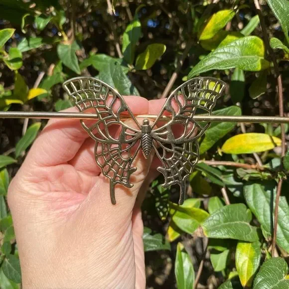 Cottagecore Butterfly Gold Tone Hair accessory with matching hair hair … - Picture 3 of 6
